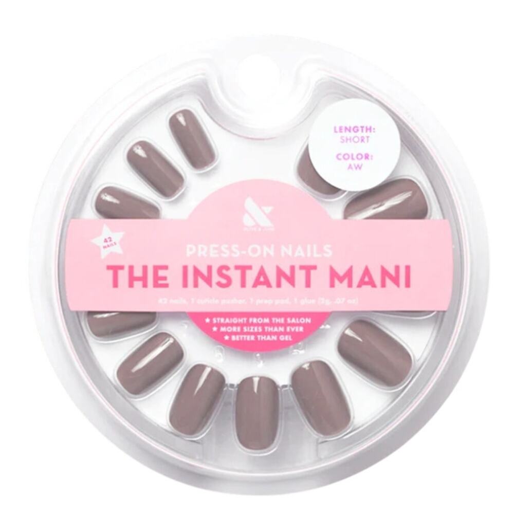 Olive & June Press‑On Nails – AW Grey‎ – Short-Squoval